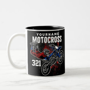 Personalised Freestyle Motocross Racing FMX Tricks Two-Tone Coffee Mug