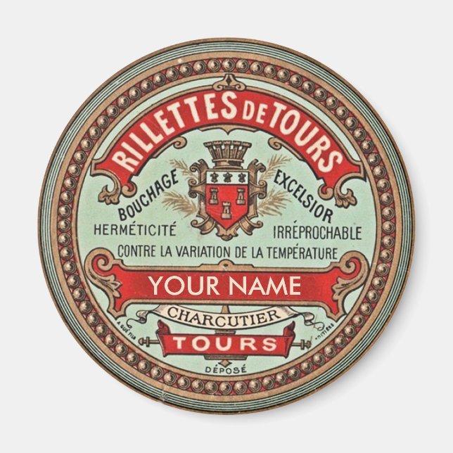 Personalised French Apothecary Label Magnet (Front)