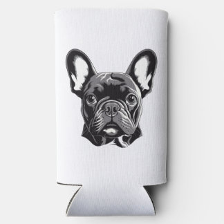 Personalised French Bulldog Black and White Seltzer Can Cooler