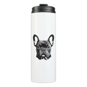 Personalised French Bulldog Black and White Thermal Tumbler