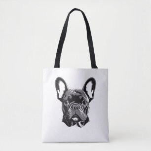 Personalised French Bulldog Black and White Tote Bag