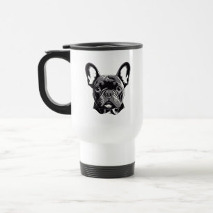 Personalised French Bulldog Black and White Travel Mug