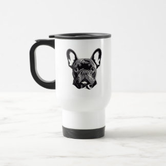 Personalised French Bulldog Black and White Travel Mug