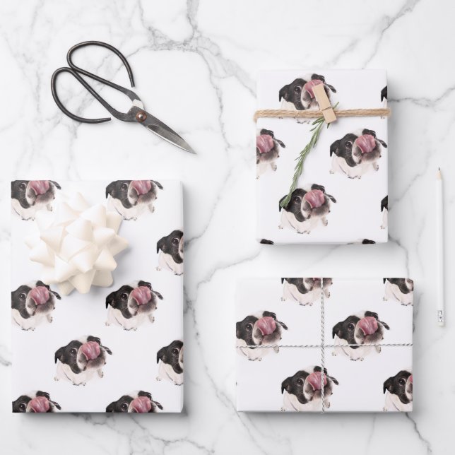 Personalised French Bulldog | Cute Frenchie Dog Wrapping Paper Sheet (Front)