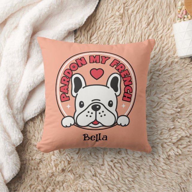 Personalised French Bulldog Funny Quote & Name  Cushion (Blanket)