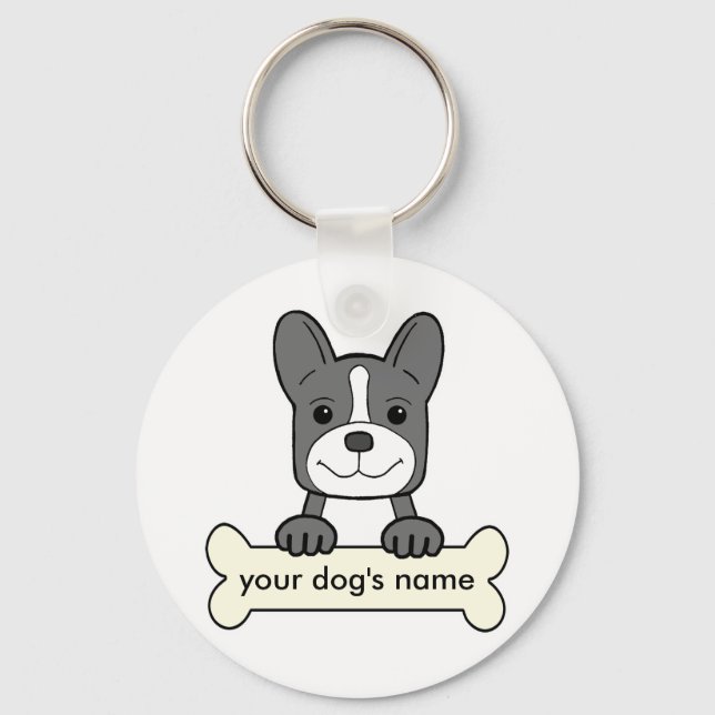 Personalised French Bulldog Key Ring (Front)
