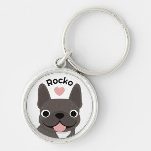Personalised French Bulldog Keychain Custom Name