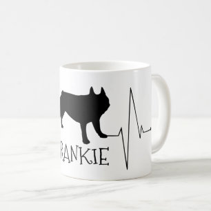 Personalised French Bulldog Love My Dog Heart Beat Coffee Mug