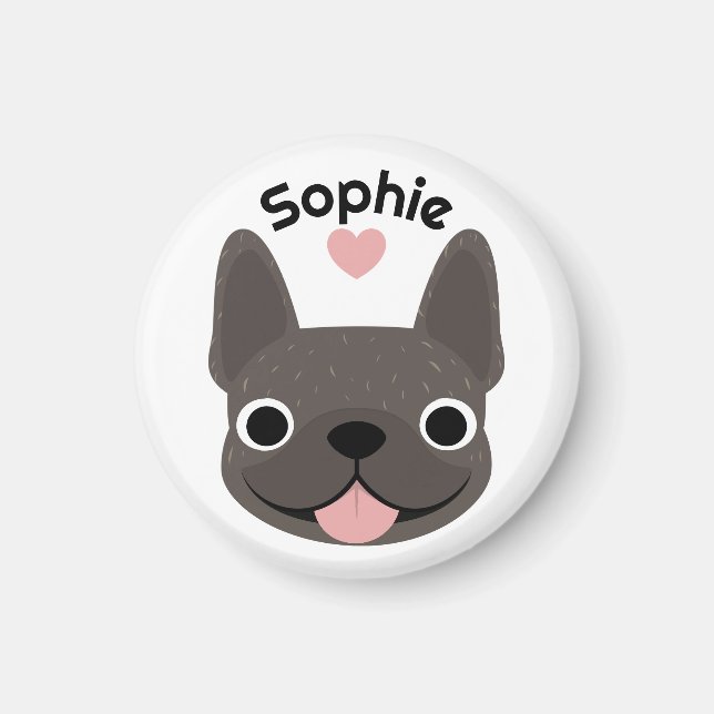 Personalised French Bulldog Magnet, Frenchie gift Magnet (Front)