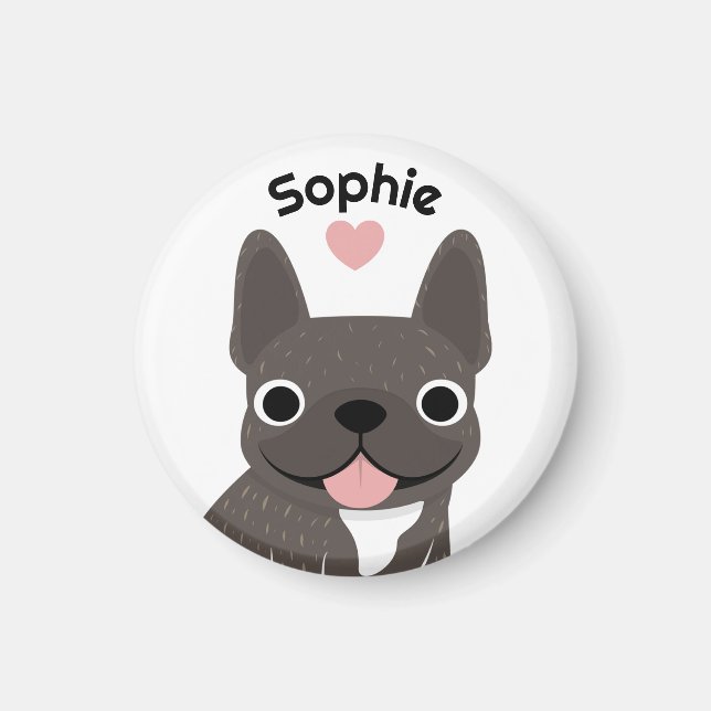 Personalised French Bulldog Magnet, Frenchie gift Magnet (Front)