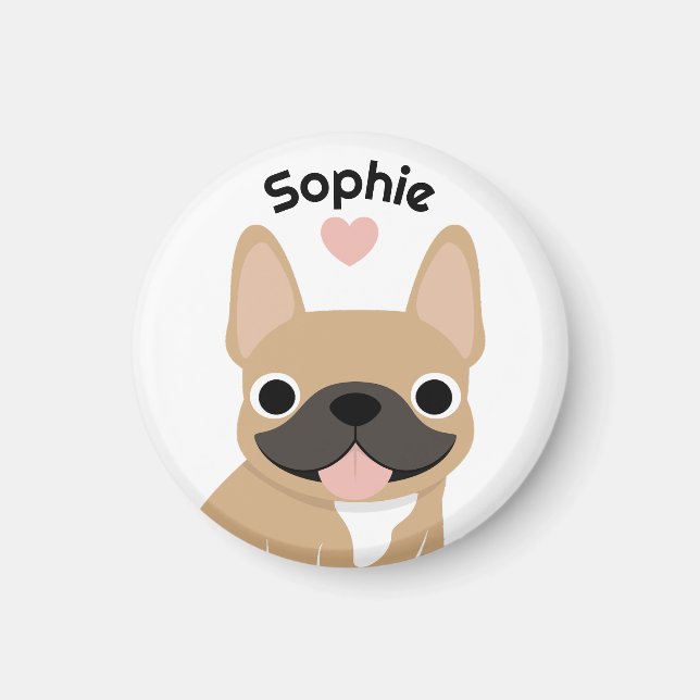 Personalised French Bulldog Magnet, Frenchie gift Magnet (Front)