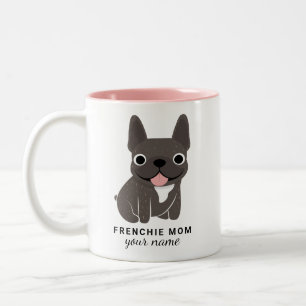 Personalised French Bulldog Mug: Name & Phrase Two-Tone Coffee Mug
