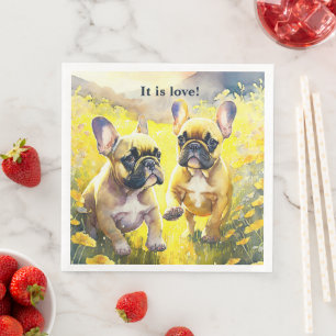 Personalised French Bulldog puppy Napkins