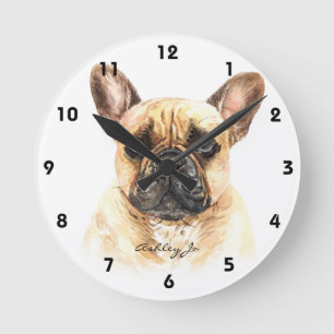 Personalised French Bulldog Square or Round Clock