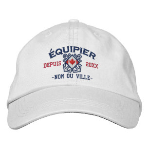 Personalised French Canadian Crew Nautical Embroidered Hat