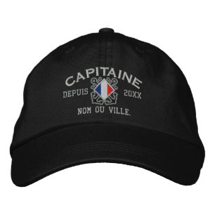 Personalised French Captain Nautical Embroidery Embroidered Hat