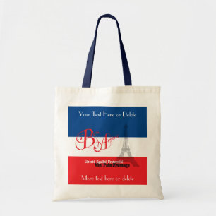 Personalised French Flag Eiffel Tower Bon Appetit Tote Bag