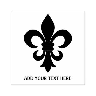 Personalised French Fleur de Lis Rubber Stamp