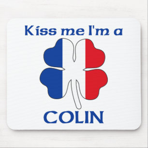 Personalised French Kiss Me I'm Colin Mouse Mat