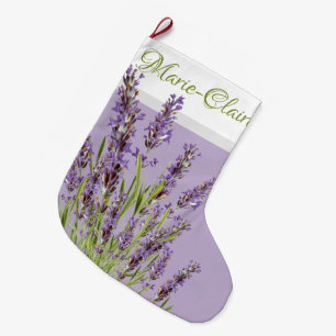 Personalised French Lavender Purple Large Christmas Stocking