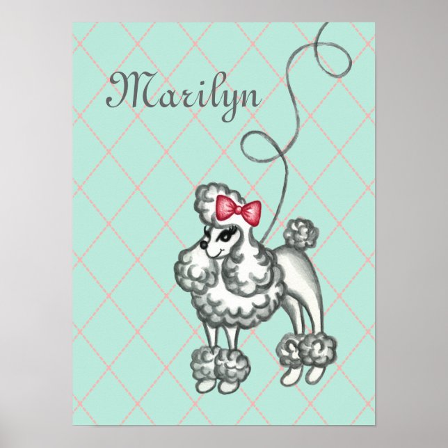 Personalised French Poodle Art Print (Front)