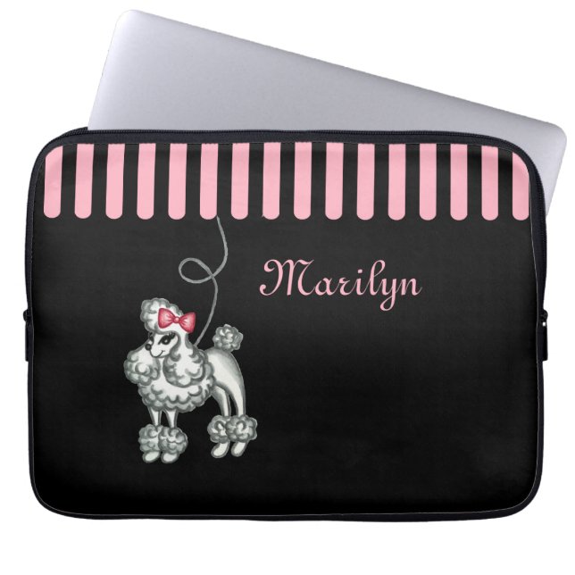 Personalised  French Poodle Laptop Case (Front)