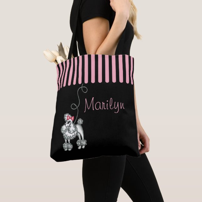Personalised French Poodle Tote Bag  (Close Up)