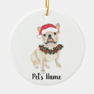 Personalised Frenchie (Fawn Tan Cream) Ceramic Tree Decoration