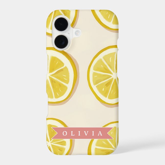 Personalised Fresh Lemon Slice Pattern Bright (Back)