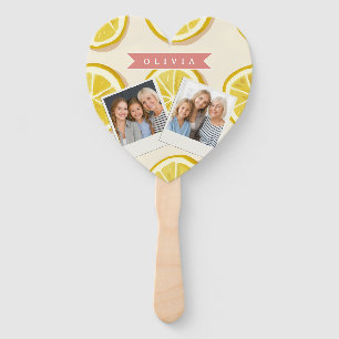 Personalised Fresh Lemon Slice Pattern Bright Hand Fan