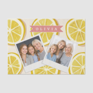 Personalised Fresh Lemon Slice Pattern Bright Tissue Paper