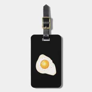 Personalised Fried egg Customisable background Luggage Tag