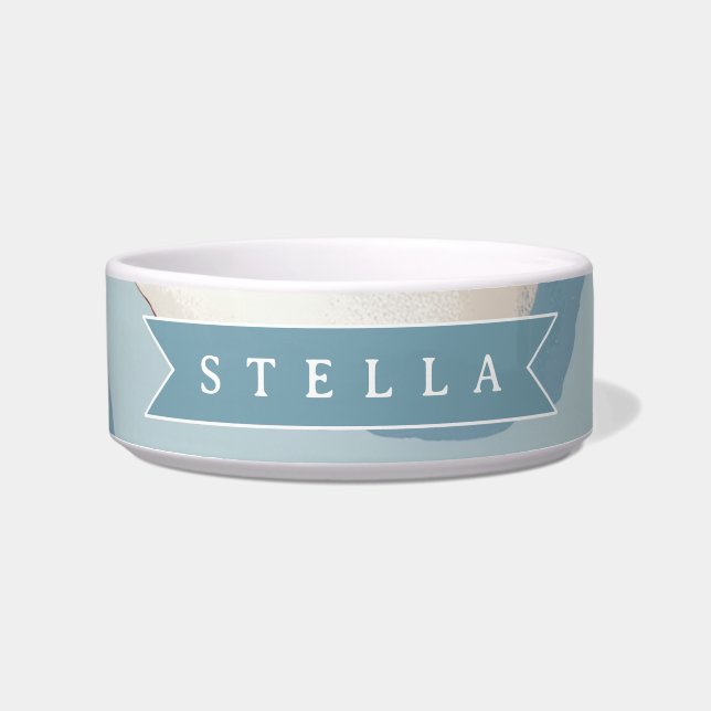 Personalised Fried Egg Pattern Fun Blue Funny  Bowl (Front)