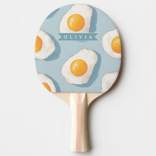 Personalised Fried Egg Pattern Fun Blue Funny Ping Pong Paddle