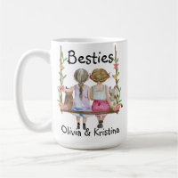 Personalised Friend Name Gift Mug Bestie Girls Cat