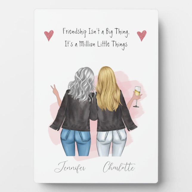 Personalised Friend portrait prints Plaque (Front)