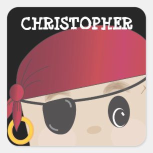 Personalised Friendly Pirate Sticker