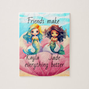 Personalised Friends Mermaids Jigsaw Puzzle