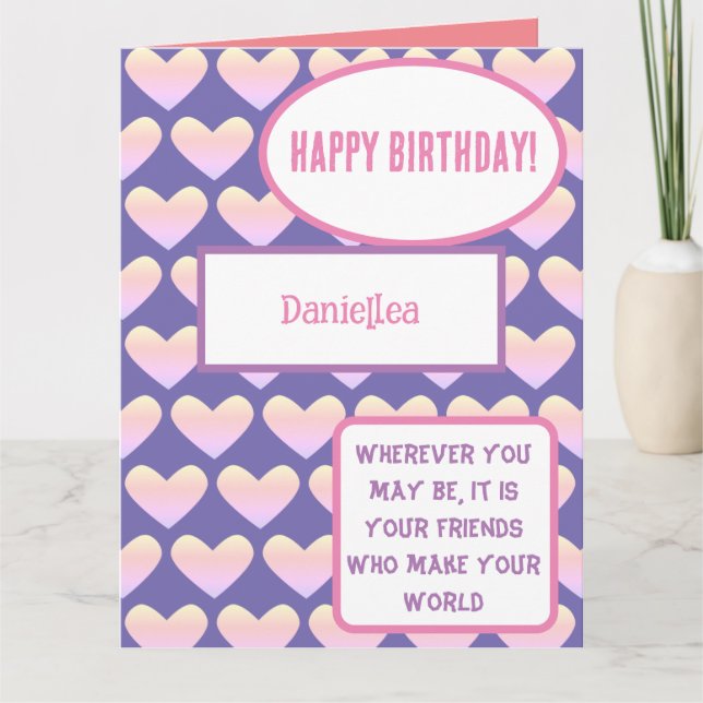 Personalised Friends Name Birthday Card (Front)