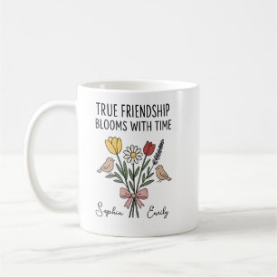 Personalised Friendship floral names Coffee Mug