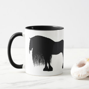 Personalised Friesian Horse Illustration Mug
