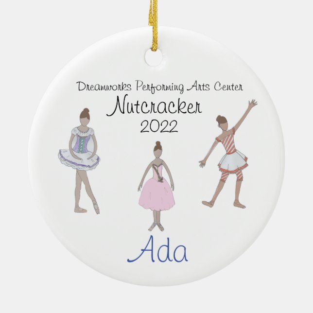 Personalised Fritz/Solider/Flower Nutcracker Ceramic Tree Decoration (Back)