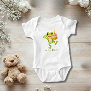 Personalised Frog 1st Birthday Baby Gift Bodysuit