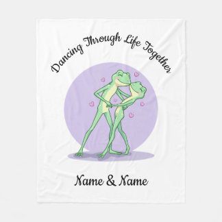 Personalised Frog Couple Fleece Blanket