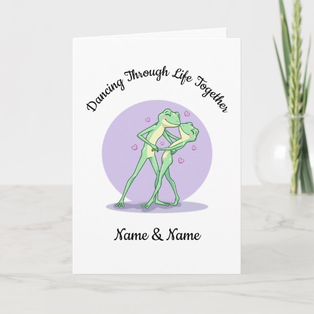 Personalised Frog Couple Greeting Card (Front)