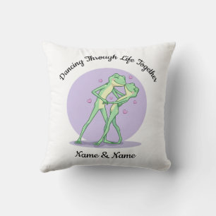 Personalised Frog Couple Throw Pillow