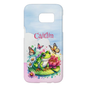 Personalised Frog, Flowers and Butterflies