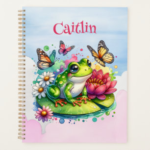 Personalised Frog, Flowers and Butterflies Planner