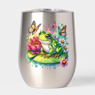 Personalised Frog with Flowers on Lilypad Insulate