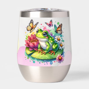 Personalised Frog with Flowers on Lilypad Insulate